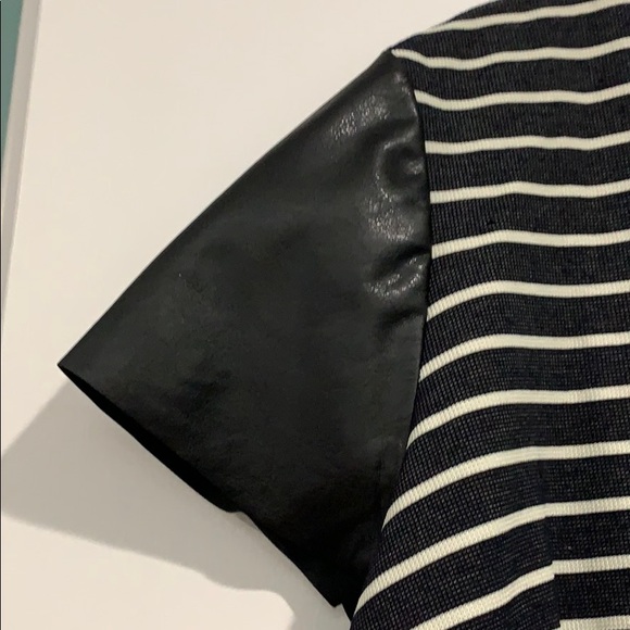 NWT - Ann Taylor faux leather cap sleeve dress - Picture 4 of 7